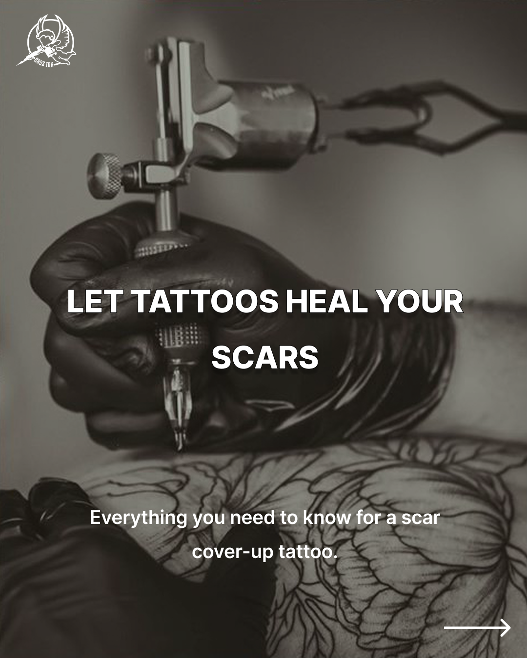 Scar cover-up campaign creative for Eros Tattoo Studio